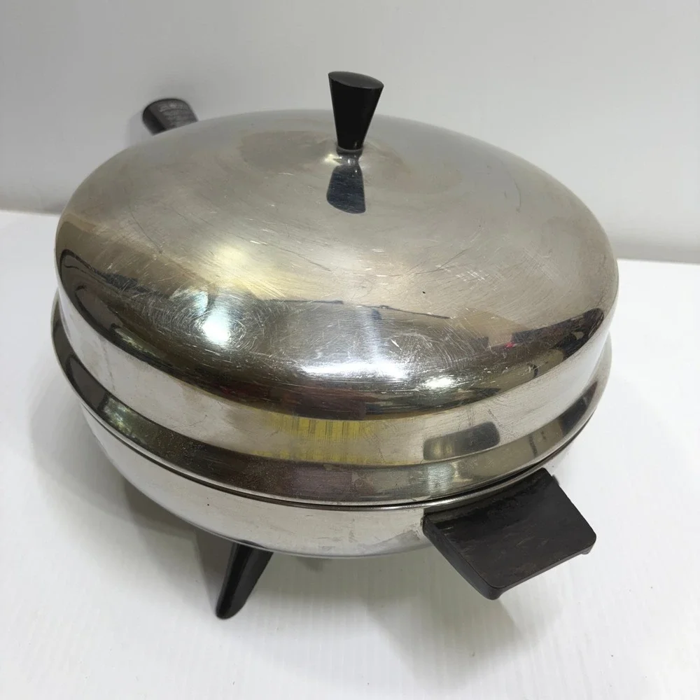 Farberware 12 Inch Electric Fry Pan Skillet Model 101 Stainless Steel Vintage